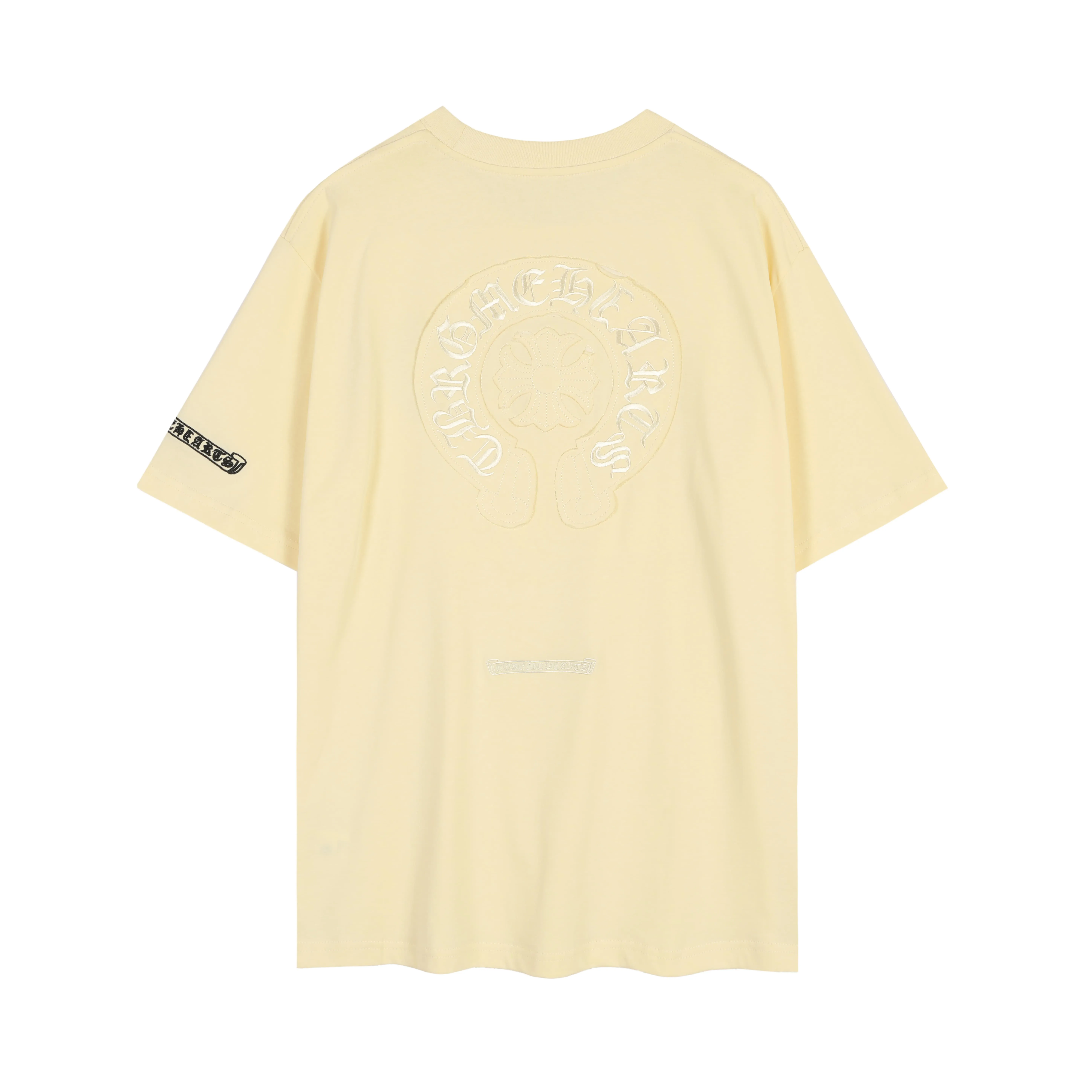 P150 Chrome Hearts Chrome Hearts Embroidered Short Sleeve Size: SMLXL Color: Apricot Gray